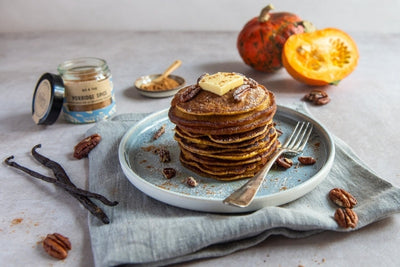 Pumpkin Pancakes – fluffige Kürbis-Pancakes mit Porridge Spice