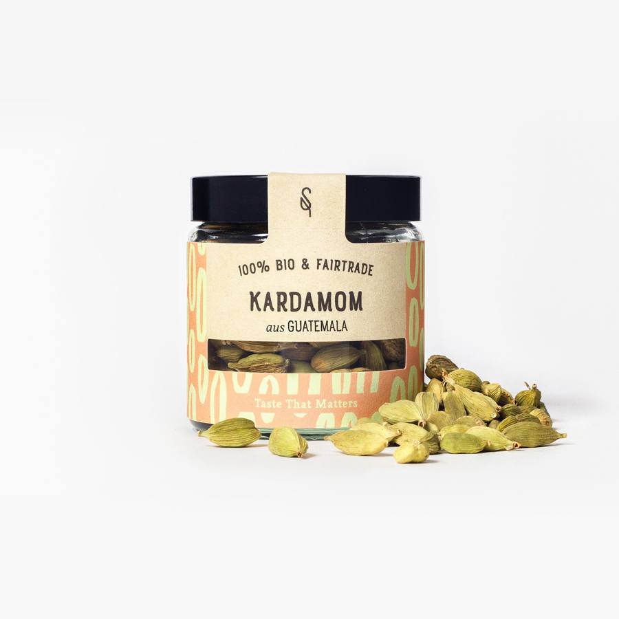 Gewürzglas mit Kardamom Kapseln