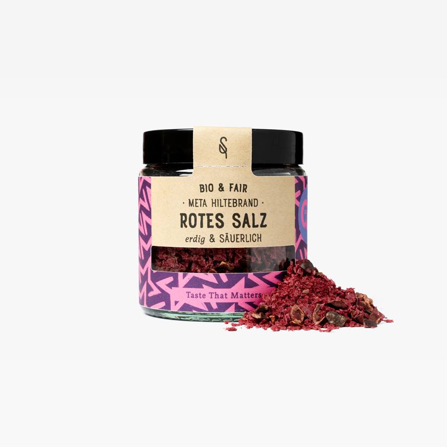Rotes Salz mit Gewürzhaufen