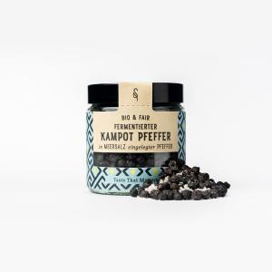 Fermentierter Kampot Pfeffer im Gewürzglas