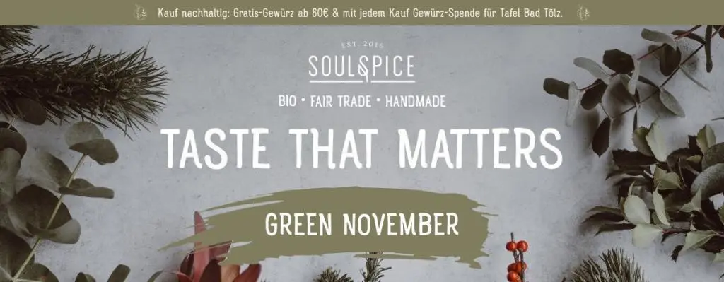 Green November Image 1024x399 - Jede Prise zählt: 10% deines Einkaufs für Kinder in Armut + Gratis-Gewürz ab 75 €5